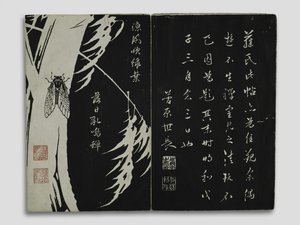 Blommor i Kun-lun-bergen (Gempô Yôka) Edo-period (träblocktryck)